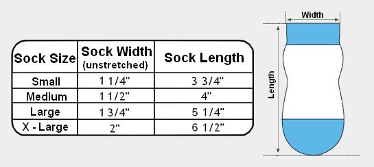 Large Socks Size Chart